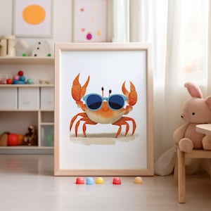 Krabkwekerijprint: babykamerdecoratie kust (digitale download)