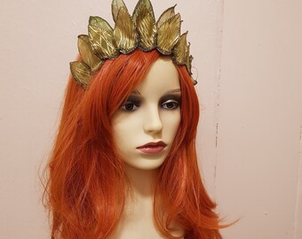 Iridescent Organza Fairy Crown, Woodland Fae, Fire Sprite, Autumn Fairy