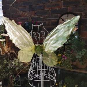 Green Leaf Fairy Wings, realistic and iridescent.