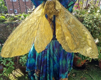 Green and Gold Dragonfly Fairy Wings, medium