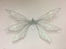 Medium White Iridescent Triple tiered Fairy wings, with black stitching 