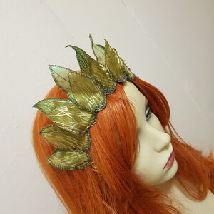 Iridescent Organza Fairy Crown, Woodland Fae, Fire Sprite, Autumn Fairy image 8