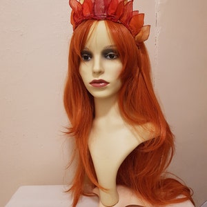 Iridescent Organza Fairy Crown, Woodland Fae, Fire Sprite, Autumn Fairy image 7