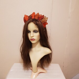 Iridescent Organza Fairy Crown, Woodland Fae, Fire Sprite, Autumn Fairy image 4