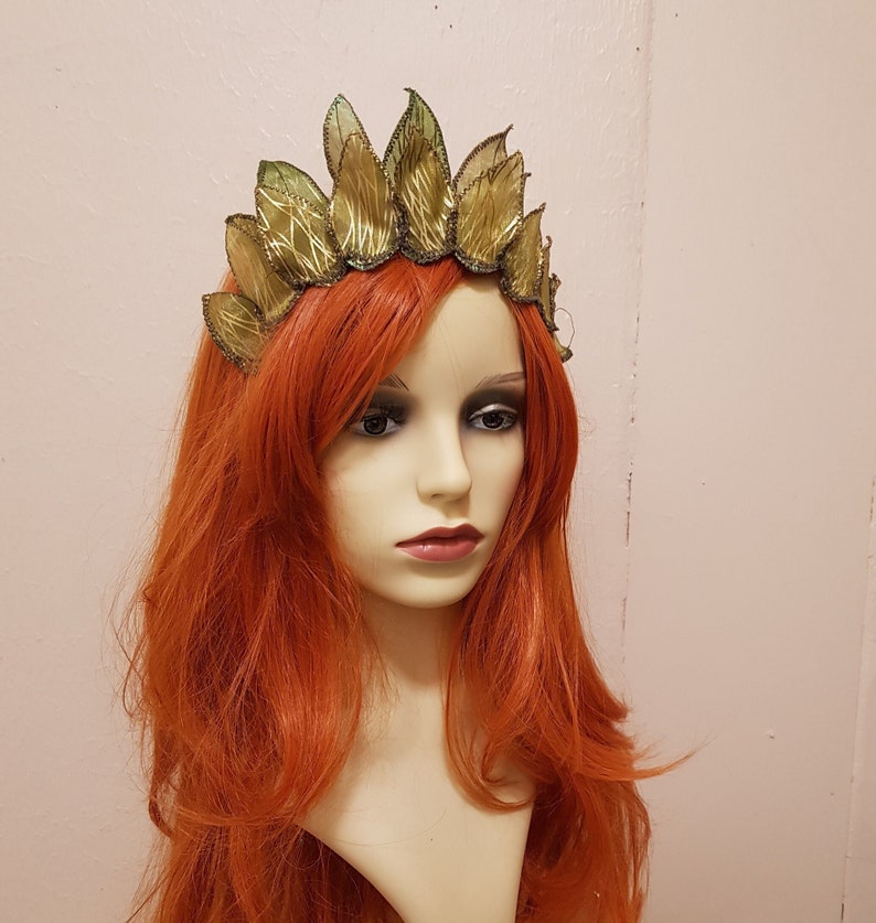 Beautiful Green and Gold Woodland fairy Crown