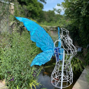 Aqua Blue Iridescent Fairy Wings