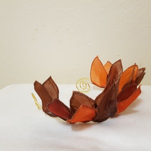 Iridescent Organza Fairy Crown, Woodland Fae, Fire Sprite, Autumn Fairy image 5