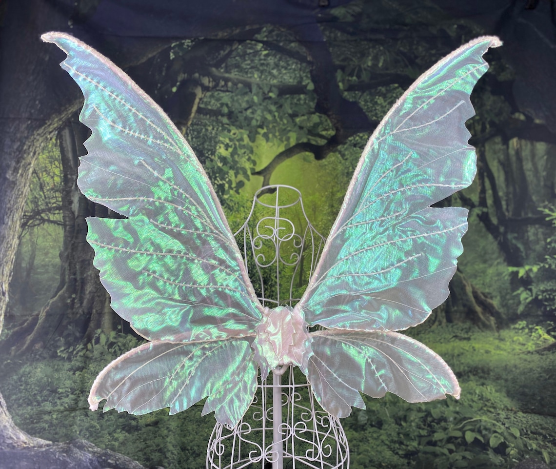 Elfling Inspired Large Adult Fairy Wings White Iridescent Etsy
