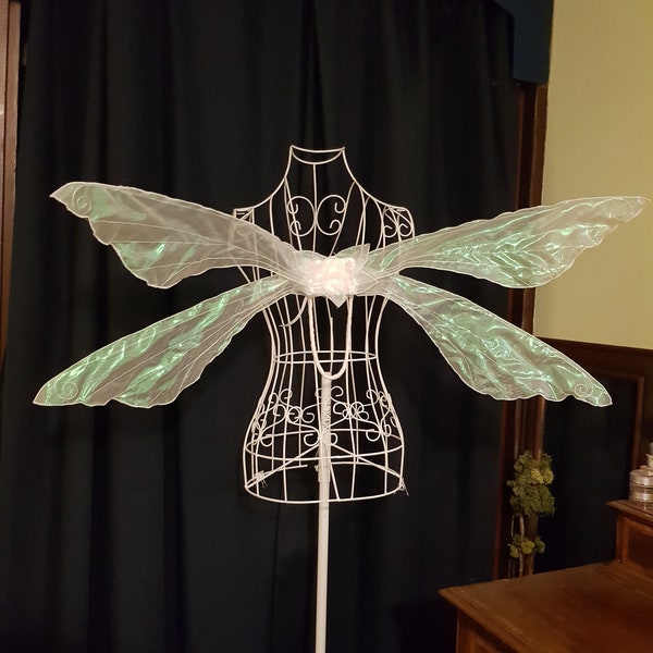 Dragonfly Fairy Wings, Foldable, White, Iridescent