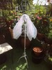 Fairy Wings, Realistic Foldable Strapless Poseable , White Pearlescent Shimmery Fabric, 