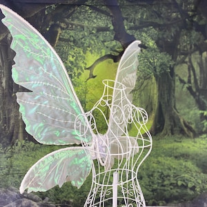 Elfling inspired Large Adult Fairy Wings white iridescent