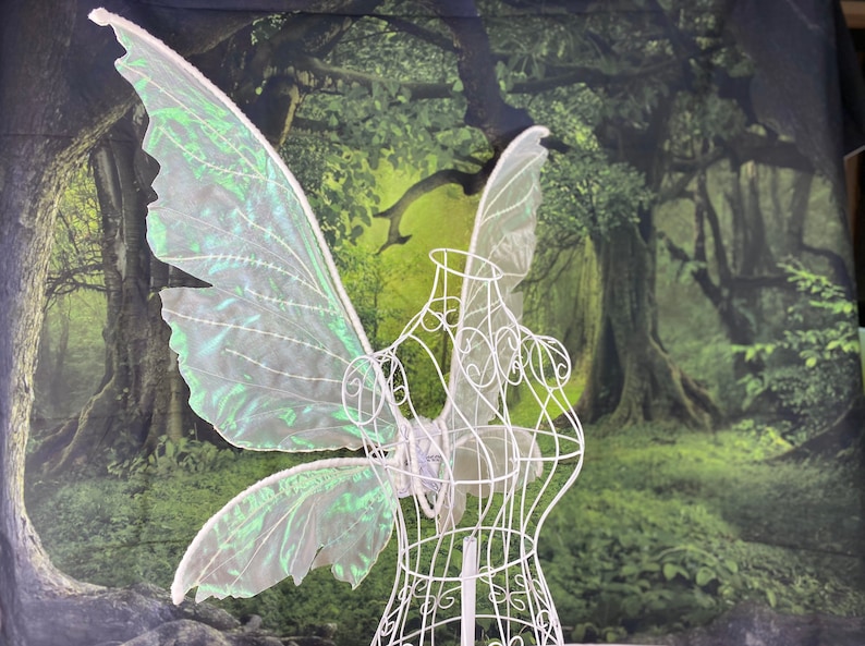 Elfling inspired Large Adult Fairy Wings white iridescent 