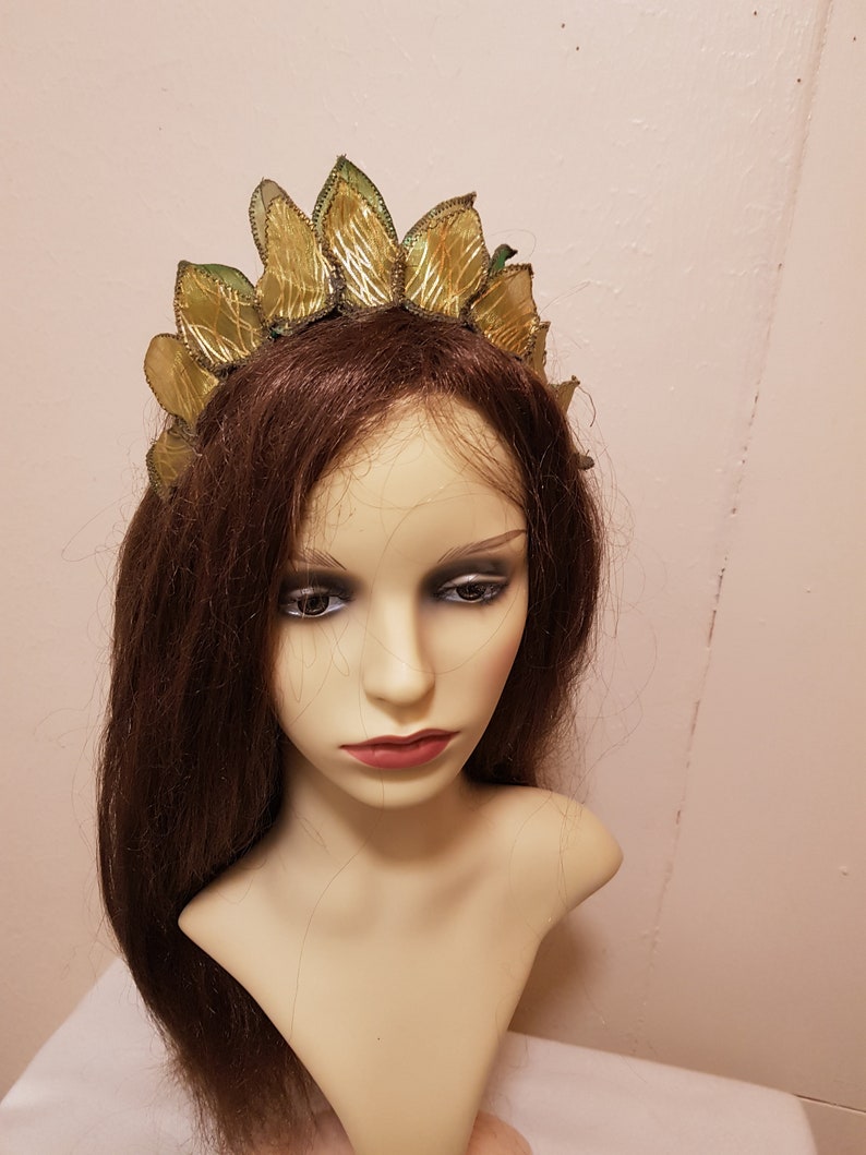 Iridescent Organza Fairy Crown, Woodland Fae, Fire Sprite, Autumn Fairy image 2