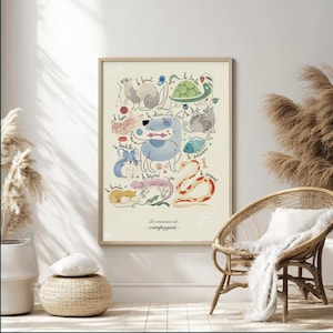 Haustiere Poster |  Personalisiertes Kinderzimmer Poster | Deine Lieblingstiere | Bildungsplakat | Kinderzimmerdekoration |