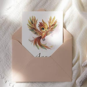 Póster personalizado con el nombre del niño, ilustración de Fénix, decoración de pared infantil, regalo prematuro, impresión digital