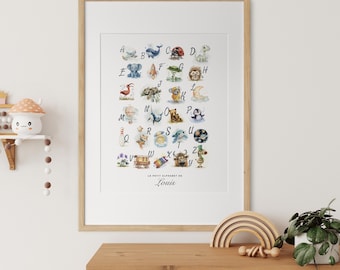 Personalized Alphabet Poster | ABC Poster | Birth Gift | Children's Room Poster | Wall Decoration | Montessori
