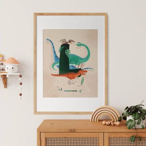 Poster di dinosauri |  Poster per la cameretta dei bambini | Dinosauro personalizzato | Manifesto educativo | Manifesto iniziale del dinosauro | illustrazione di dinosauro