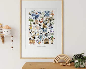 Watercolor Letters Poster | Alphabet Poster | Baby Shower Gift | Nursery Decor | Learn the Alphabet | Wall Decor