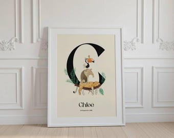 South American Animals Poster | Children's Room Poster | Favorite Animals | INITIAL Poster | Minimalist Poster | Animals of the United States