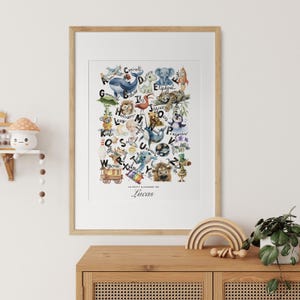 PERSONALISIERTES Poster | ABC-Poster | Geburtsgeschenk | Kinderzimmerposter | Wanddekoration | Alphabet-Poster