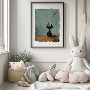 Funny cat poster | Cat illustration | Cute cat poster | children's decorative poster | cat art print | gift idea