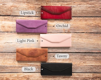 Leather Sunglass Holder, Glasses Case, Personalized Sunglass Case, Foldable Sunglasses Case, Handmade Leather Gift, Full Grain Leather Case