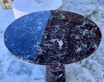 Handmade Rosso Levanto Marble Dining Table – Round Conical Base