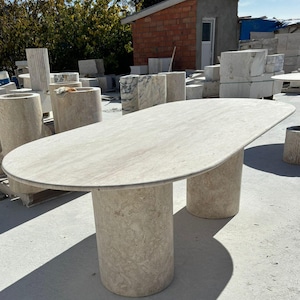 Custom Order Travertine Oval Marble Living Room Dining Kitchen Table