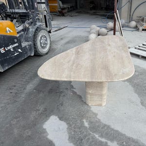 Custom Project Silver Travertine Table, Natural Travertine Stone, Marble Dining Table, Travertine Desk, Coffee Table, Living Room Furniture
