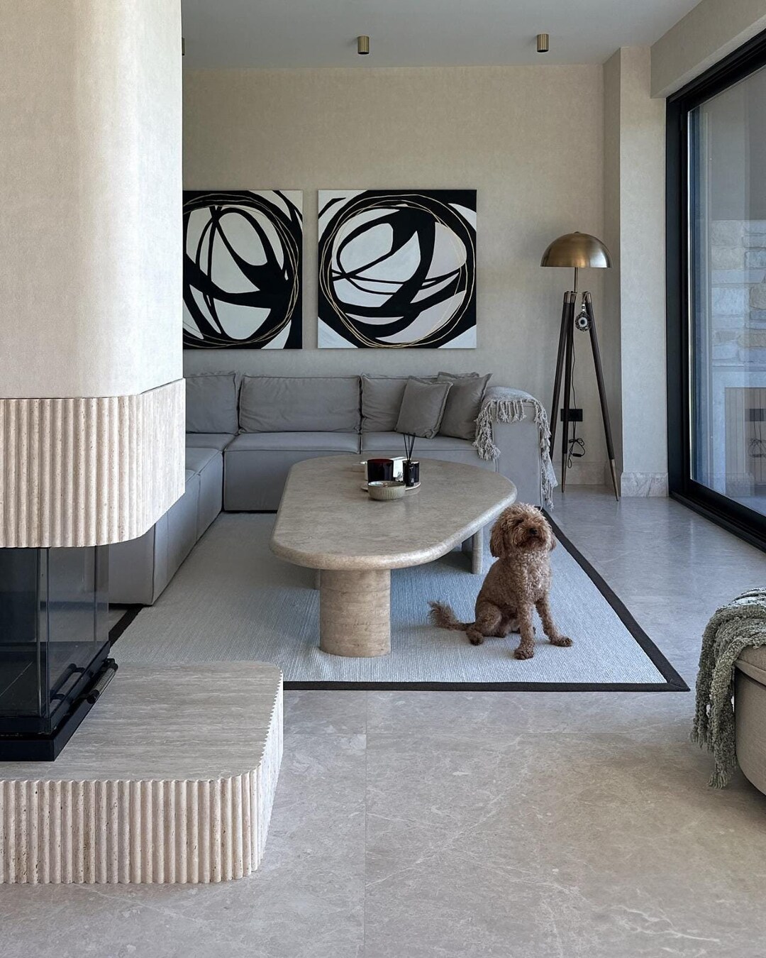 Custom Travertine Coffee Table, Natural Stone End Table, Living Room ...