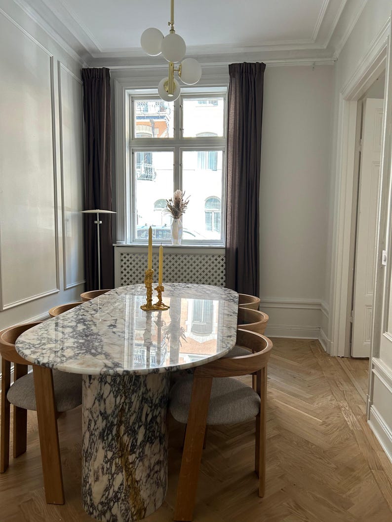 KilyosMarble Calacatta Viola Marble Dining Table - Thumbnail 5