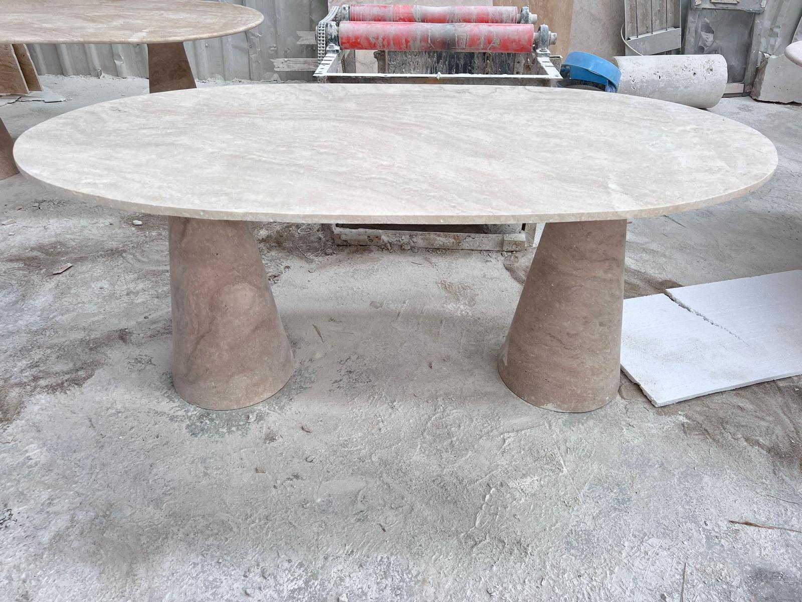 Marble & Travertine Dining Table - Etsy - Marble And Travertine Table Tops