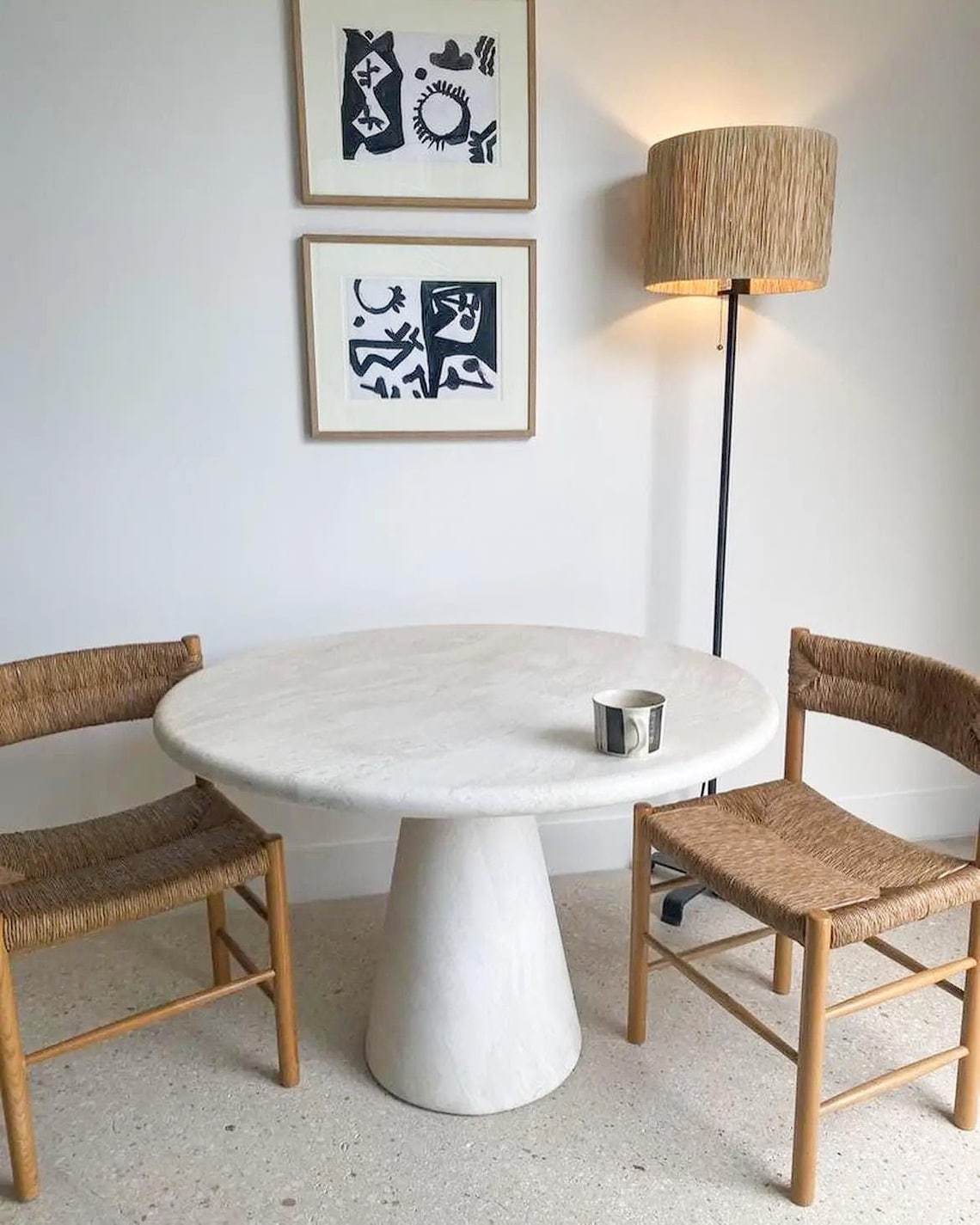 Round Travertine Dining Table Round Kitchen Marble Table Natural Stone Travertine Table Custom ...