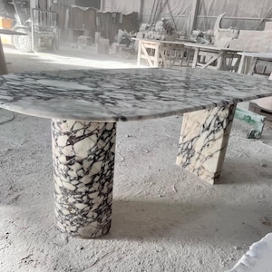 Calacatta Viola Living Room Table, Viola Marble Dining Table, Handcrafted Marble Stone Table, Solid Calacatta Table Legs, Marble Office Desk