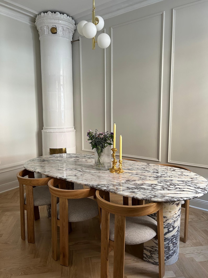 KilyosMarble Calacatta Viola Marble Dining Table - Thumbnail 3