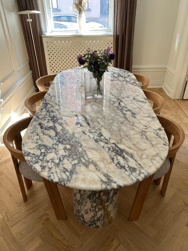 KilyosMarble Calacatta Viola Marble Dining Table - Thumbnail 2