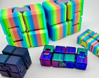 Cubo infinito antiestrés: diversión plegable sin fin / Impreso en 3D y portátil
