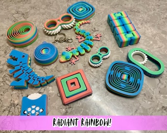 Conjunto Colorido de Brinquedos Anti-Stress - Brinquedos Sensoriais Colecionáveis para Estimular o Sentido