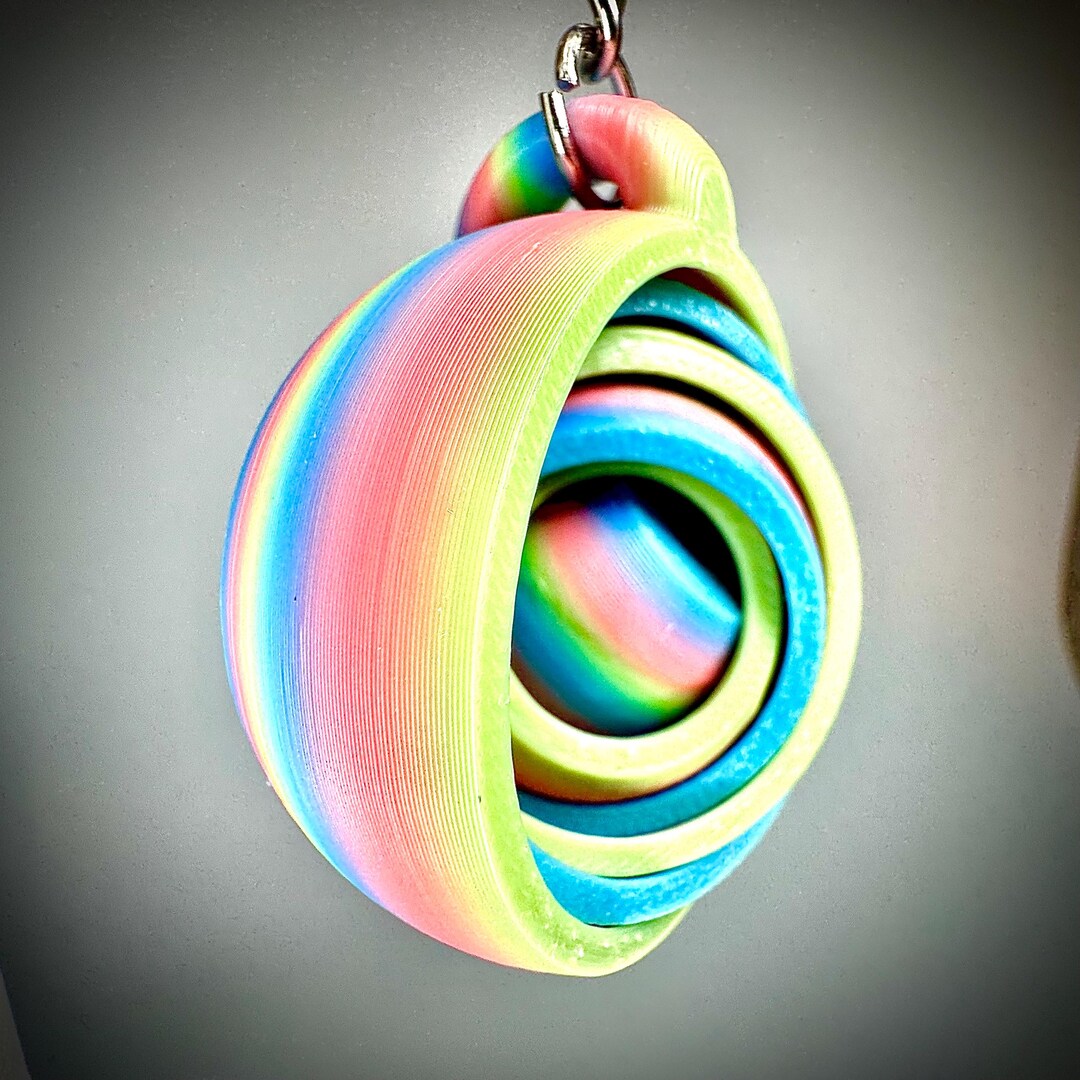 Gyroscopic Keychain Gyroscopic Keychain Fidget Toy – 3 Pack - 3d-printed Gyroscopic Pocket ...