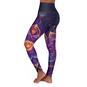 High Waisted Yoga Leggings, Spiritual Leggings, Psychedelic Leggings, Festival Leggings, Rave Leggings, Artistic Leggings, Concert Leggings