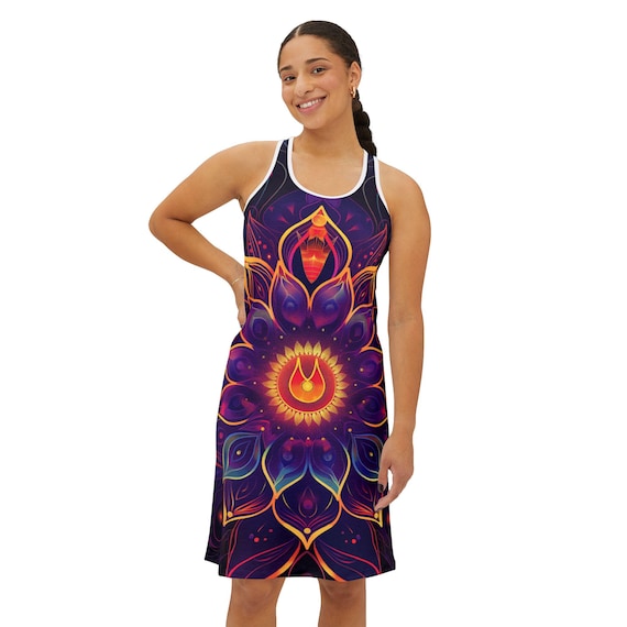 Women's Racerback Dress, Spiritual Dress, Psychedelic Dress, Festival Dress,  Mandala Dress, Rave Dress, Artistic Dress, Concert Dress - Etsy