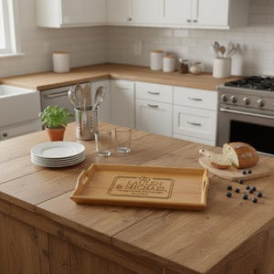 Personalized Engraved Bamboo Serving Tray, Wedding Gift