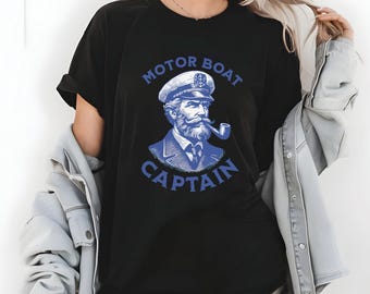Vintage Motor Boat Captain T-Shirt: Nautical Boating Gift