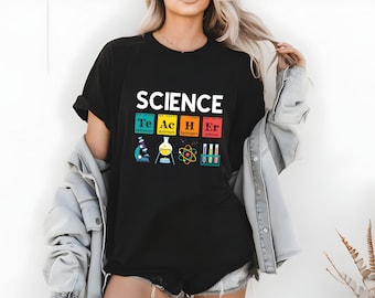 Camiseta de profesor de ciencias con la tabla periódica: Regalo para educadores STEM