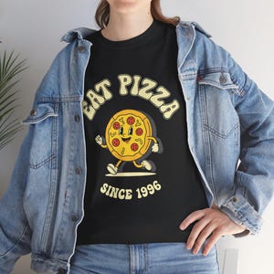 Eat Pizza Since 1996 Shirt, Retro Pizza Tee, Funny 1996 Birthday Gift, Vintage Foodie Top, 90s Cartoon Character, Pizza Lover Apparel
