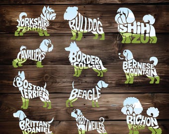 Dog Breed Silhouette Canva Templates: Scrapbooking & Card Making (Digital Download)