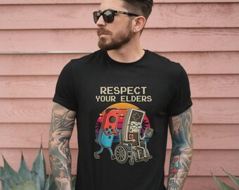 Respektera dina äldre Retro Gaming-tröja Rolig videospel-tröja Vintage Gamer-gåva