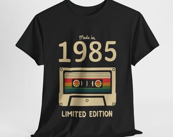 1985 40th Birthday Cassette Tape T-Shirt: Vintage 80s Music Gift