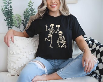 Funny Anti-Trump Skeleton Halloween Shirt: Political Humor Tee