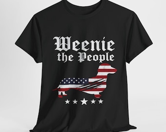 Camiseta engraçada de 4 de julho com estampa de Dachshund: Camiseta Patriótica Doxie